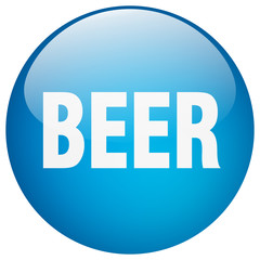 beer blue round gel isolated push button