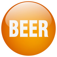 beer orange round gel isolated push button