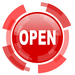 open red glossy web icon