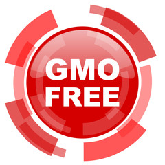 gmo free red glossy web icon