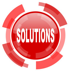 solutions red glossy web icon