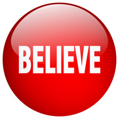 believe red round gel isolated push button