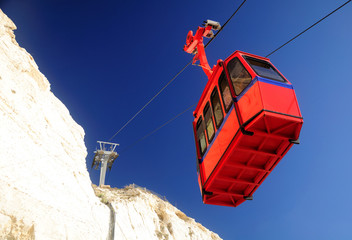 Cable road at Rosh Hanikra tourist site. Northern Israel.  © voddol