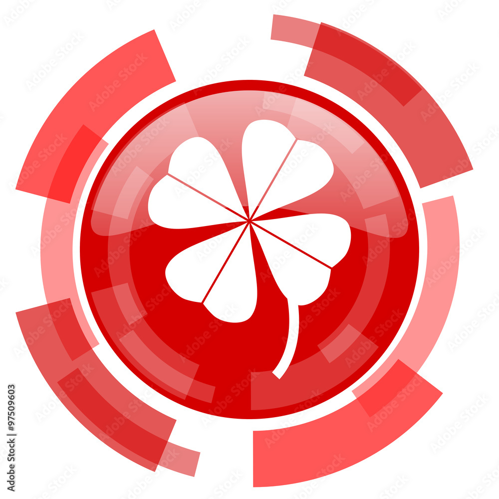 Aufkleber four-leaf clover red glossy web icon