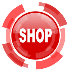 shop red glossy web icon