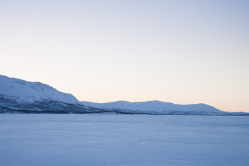 Abendstimmung in Schweden im Winter