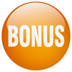 bonus orange round gel isolated push button