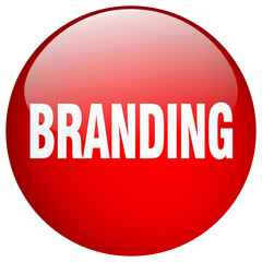 branding red round gel isolated push button