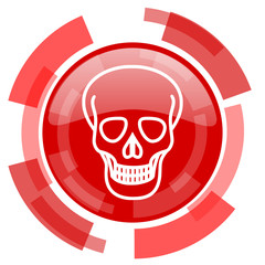 skull red glossy web icon