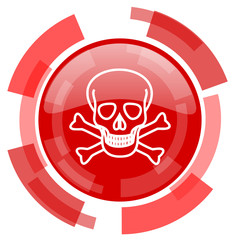 skull red glossy web icon