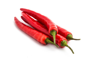 Red hot chili pepper isolated on a white background

