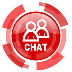 chat red glossy web icon
