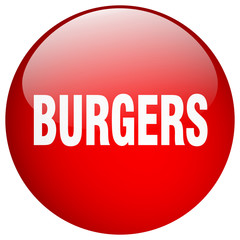 burgers red round gel isolated push button