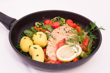 gebratenes Lachssteak