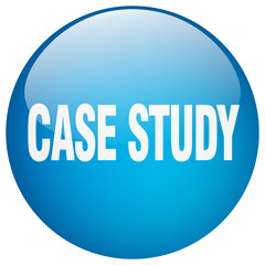 case study blue round gel isolated push button