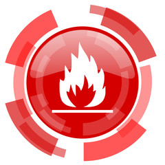 flame red glossy web icon