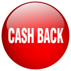 cash back red round gel isolated push button