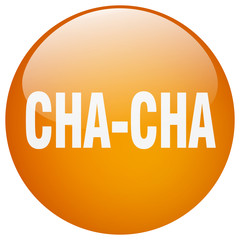 cha-cha orange round gel isolated push button
