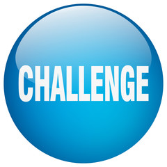 challenge blue round gel isolated push button