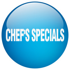 chef's specials blue round gel isolated push button