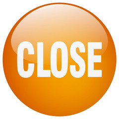 close orange round gel isolated push button