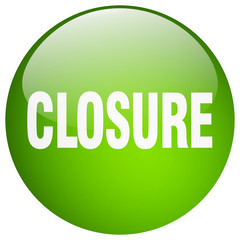 closure green round gel isolated push button