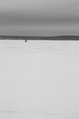Fishermans on ice for fishing
