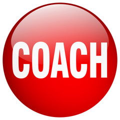coach red round gel isolated push button