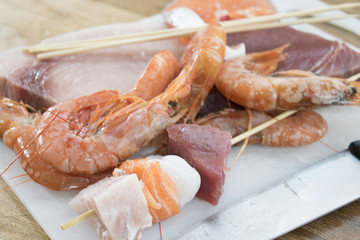 ingredients for fish skewers