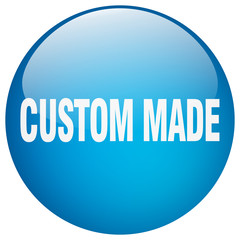 custom made blue round gel isolated push button