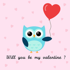 Will You Be My Valentine Owl