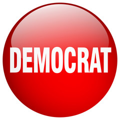 democrat red round gel isolated push button
