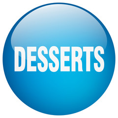 desserts blue round gel isolated push button