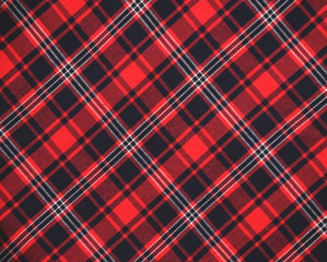 Red scottish checkered textile texture background