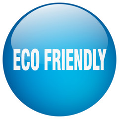 eco friendly blue round gel isolated push button