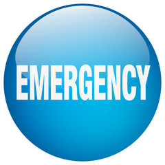 emergency blue round gel isolated push button