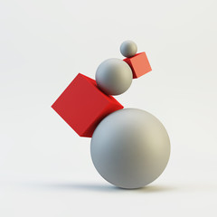 Composition of 3d geometric shapes. Vector Illustration.