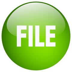 file green round gel isolated push button