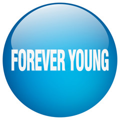 forever young blue round gel isolated push button
