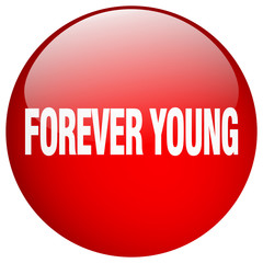 forever young red round gel isolated push button