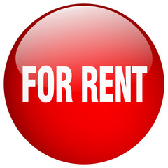 for rent red round gel isolated push button