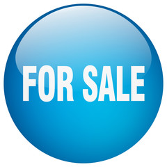 for sale blue round gel isolated push button
