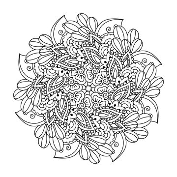 Round element for coloring book. 