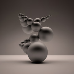 3d abstract spheres composition. Vector illustration.