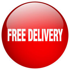 free delivery red round gel isolated push button