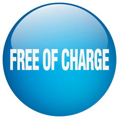 free of charge blue round gel isolated push button