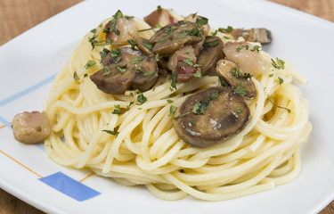 Pasta con champiñones