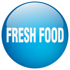 fresh food blue round gel isolated push button