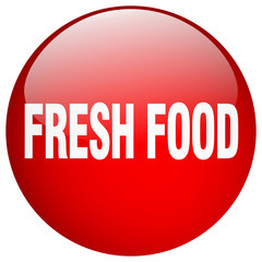 fresh food red round gel isolated push button