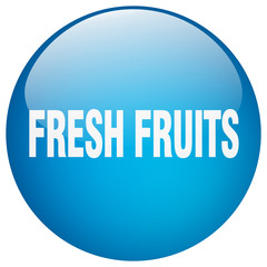 fresh fruits blue round gel isolated push button